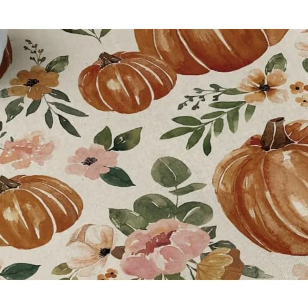 Pumpkin Table Runner Decorative Cloth Floral Decor Fall Decoration Thanksgiving